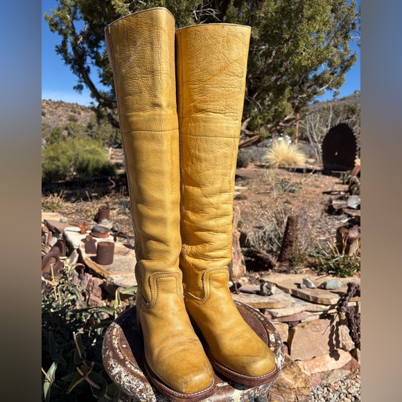 FRYE ๐บ๐ธ Campus Banana Vintage OTK Tall Boots Size 10 - Picture 8 of 16